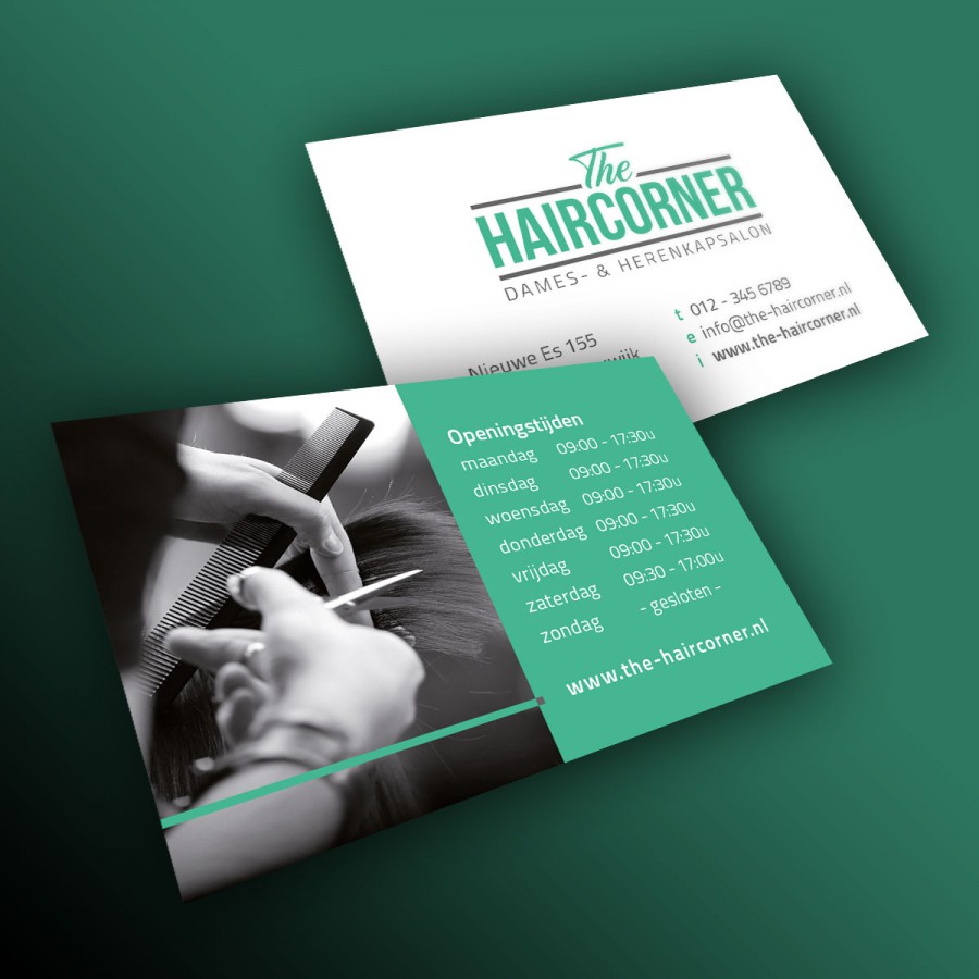 The Haircorner visitekaartjes