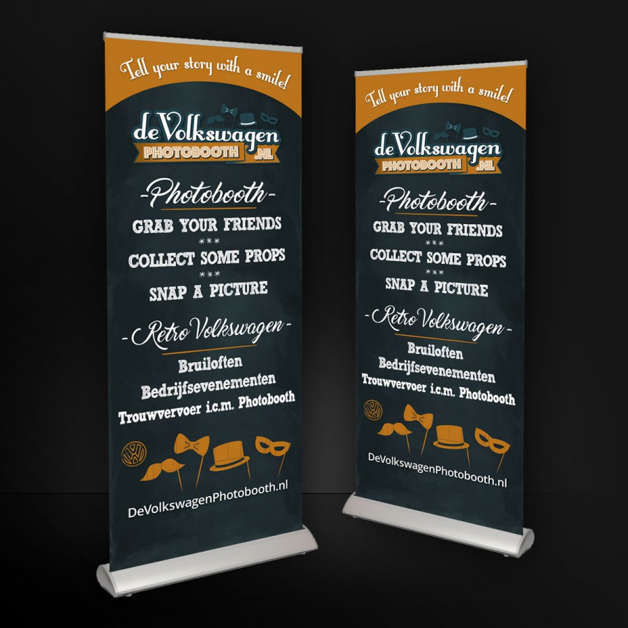 Photobooth roll-up banner